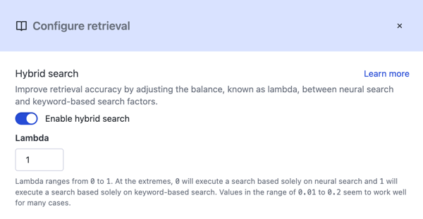 Set Lambda to 1.0